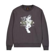 Grijze Katoenen Sweater met Smoke Logo Alpha Industries , Gray , Heren