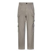 Khaki Multi-Pocket Straight Leg Broek C.p. Company , Green , Heren