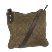 Pre-owned Canvas shoulder-bags Gucci Vintage , Beige , Dames