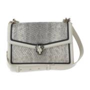 Pre-owned Leather shoulder-bags Bvlgari Vintage , White , Dames