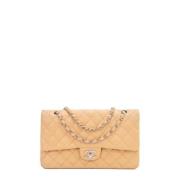 Pre-owned Leather chanel-bags Chanel Vintage , Beige , Dames