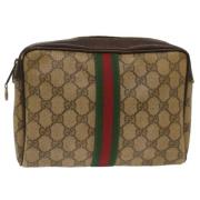 Pre-owned Canvas clutches Gucci Vintage , Beige , Dames