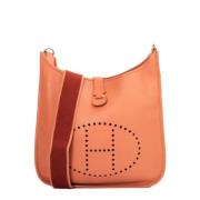 Pre-owned Leather shoulder-bags Hermès Vintage , Orange , Dames