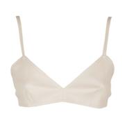 Leren Bralette The Mannei , Beige , Dames