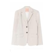 Klassieke Blazer met Zakken - Champagne Gustav , Beige , Dames