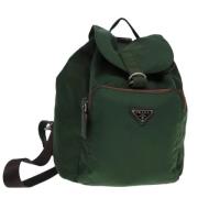 Pre-owned Nylon backpacks Prada Vintage , Green , Dames