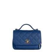 Pre-owned Leather handbags Chanel Vintage , Blue , Dames