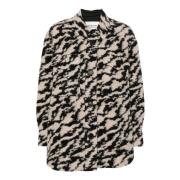 Abstract Patroon Wollen Jas Isabel Marant Étoile , Black , Dames