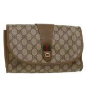 Pre-owned Canvas clutches Gucci Vintage , Beige , Dames