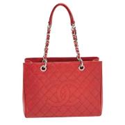 Pre-owned Leather totes Chanel Vintage , Red , Dames