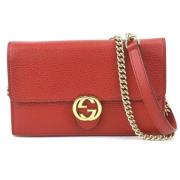 Pre-owned Leather gucci-bags Gucci Vintage , Red , Dames