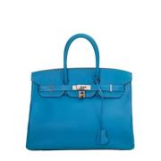 Pre-owned Leather handbags Hermès Vintage , Blue , Dames