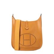 Pre-owned Leather shoulder-bags Hermès Vintage , Beige , Dames