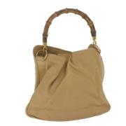 Pre-owned Leather gucci-bags Gucci Vintage , Beige , Dames