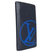 Pre-owned Leather wallets Louis Vuitton Vintage , Blue , Heren