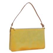 Pre-owned Leather pouches Louis Vuitton Vintage , Yellow , Dames