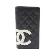 Pre-owned Leather wallets Chanel Vintage , Black , Dames