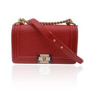 Pre-owned Leather chanel-bags Chanel Vintage , Red , Dames