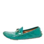 Pre-owned Leather flats Gucci Vintage , Green , Dames