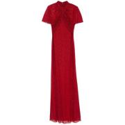 Rode Elegante Jurk voor Vrouwen Self Portrait , Red , Dames