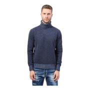 Blauwe Wollen Trui Raglan Stijl Gran Sasso , Blue , Heren