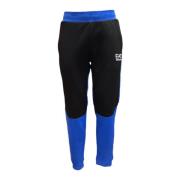 Blauwe Herenbroek met Wit Logo Emporio Armani EA7 , Blue , Heren