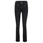 Zwarte Relax Jog Jeans Red Button , Black , Dames