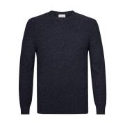 Navy Crew Neck Pullover Sweater Profuomo , Blue , Heren