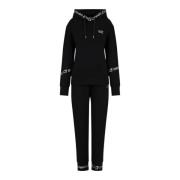 Zwart Logo Lettering Goud Hoodie Jogger Set Emporio Armani EA7 , Black...