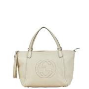 Pre-owned Leather gucci-bags Gucci Vintage , Beige , Dames