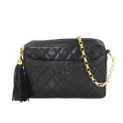 Pre-owned Leather chanel-bags Chanel Vintage , Black , Dames