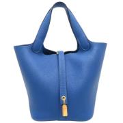 Pre-owned Leather handbags Hermès Vintage , Blue , Dames