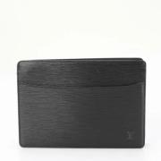 Pre-owned Leather clutches Louis Vuitton Vintage , Black , Dames