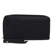 Pre-owned Leather wallets Louis Vuitton Vintage , Black , Dames