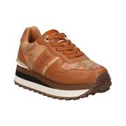 Bruine Sneakers met Geo Classic Patroon Alviero Martini 1a Classe , Br...