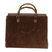 Pre-owned Suede gucci-bags Gucci Vintage , Brown , Dames