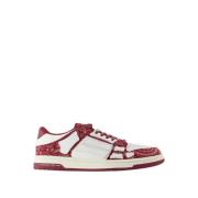 Bordeauxrode Leren Lage Sneakers Amiri , Red , Heren