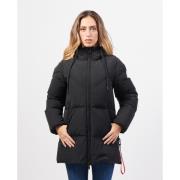 Zwarte Stretch Nylon Puffer Jas Afterlabel , Black , Dames