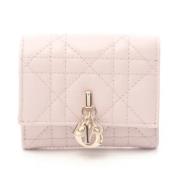 Pre-owned Leather wallets Dior Vintage , Pink , Dames