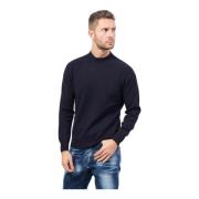 Blauwe Alpaca Cashmere Trui Gran Sasso , Blue , Heren