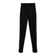 Cashmere Wortelpasvorm Broek in Zwart PT Torino , Black , Heren