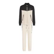 Beige en Zwart Katoenen Trainingspak Set Emporio Armani EA7 , Beige , ...