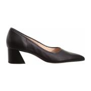 Zwarte Leren Blokhak Pump Högl , Black , Dames