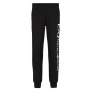 Zwarte EA7 Broek met Verticaal Logo Emporio Armani EA7 , Black , Heren