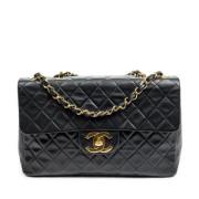 Pre-owned Leather chanel-bags Chanel Vintage , Black , Dames