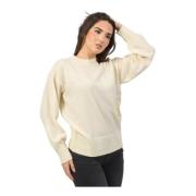 Witte Trui met Wijde Mouwen Silvian Heach , Beige , Dames