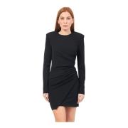 Zwarte Geplooide Jurk met Ronde Hals Silvian Heach , Black , Dames