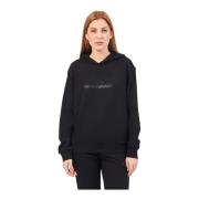 Zwarte hoodie met voorlogo Emporio Armani , Black , Dames