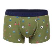 Heren groene katoenen boxershorts met voetbalmotief Gallo , Green , He...