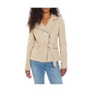 Beige Trendy Jas met Ritszakken Guess , Brown , Dames